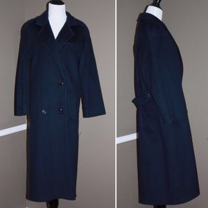 Vintage Long Navy Blue Coat Made in USA